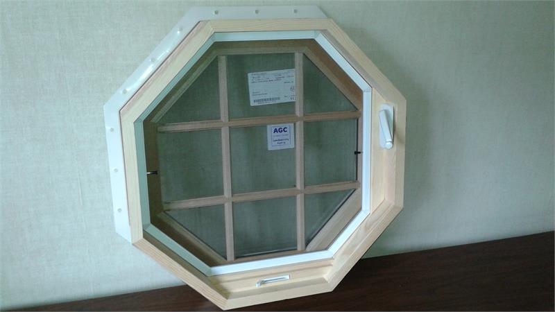 wood octagon windows that open